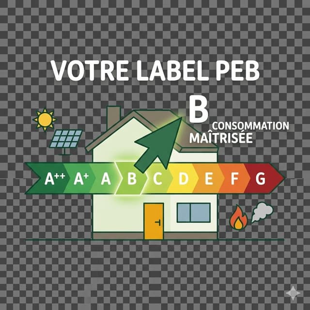 Illustration de l'échelle des classes PEB de A++ à G